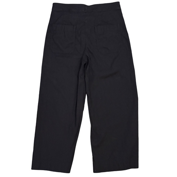Maeve by Anthropologie Black High Waist Wide Leg Ankle Pants Linen Blend Size 33 - Picture 2 of 11